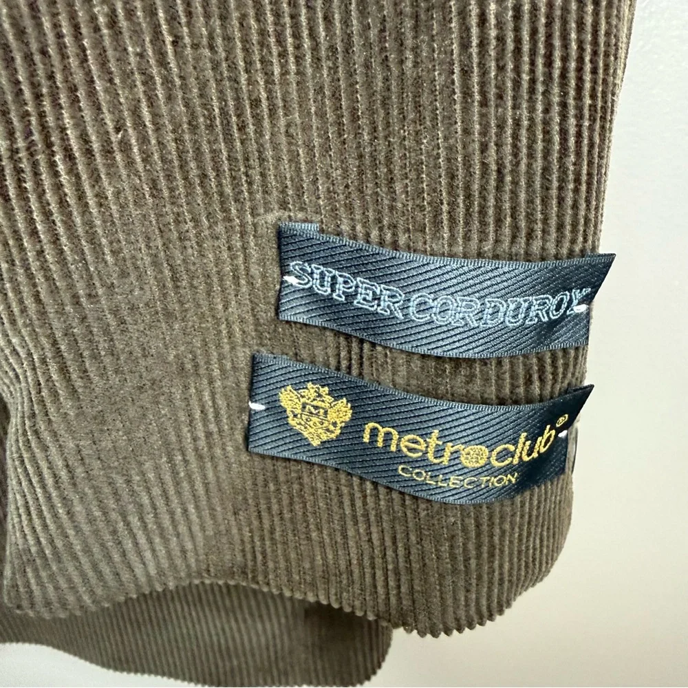 NWT Metro Club Collection Dark Brown Corduroy Blazer Academia Professor Mens 46L